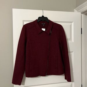 Eileen Fisher moto jacket S/P in claret